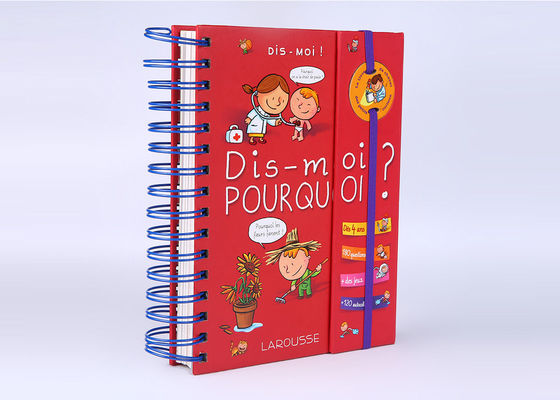السلك - كتاب ملزمة باللون الأحمر كتب الأطفال غلاف فني مع إغلاق مطاطي